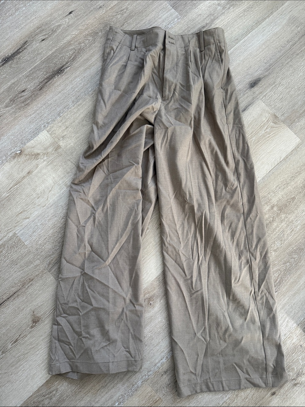 Madewell Wide-Leg Pants in Light Taupe